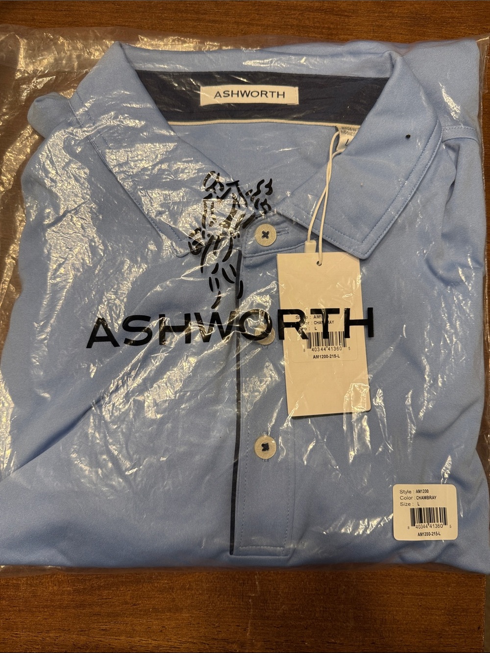 Ashworth Light Blue Men Golf Polo (L)
